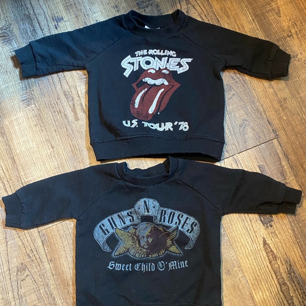 Newborn Black Band Graphic Sweatshirts